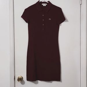 Lacoste Woman Polo Dress Burgundy
